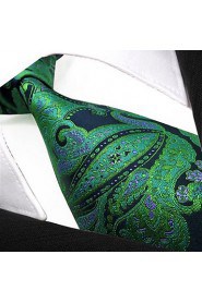 Men's Necktie Ties Paisley Dark Green Fashion Accessories Silk