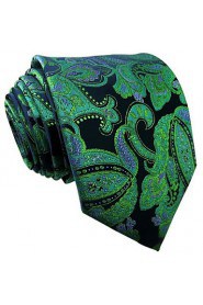 Men's Necktie Ties Paisley Dark Green Fashion Accessories Silk