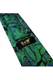 Men's Necktie Ties Paisley Dark Green Fashion Accessories Silk