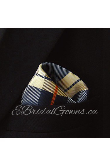 Men's Checke Checke 100% Silk Business Fashion Pocket Square