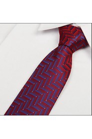 Red Blue Striped Arrow Jacquard Men evening wear Tie Necktie