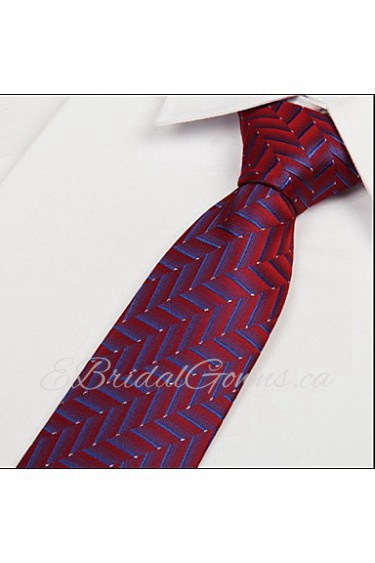 Red Blue Striped Arrow Jacquard Men evening wear Tie Necktie