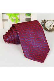 Red Blue Striped Arrow Jacquard Men evening wear Tie Necktie