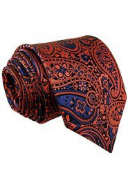 Shlax & Wing Extra Long Size Necktie Paisley Blue Navy Orange Men Tie Jacquard Weave