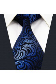 Men's Tie Navy Blue Ripple 100% Silk Casual Dress