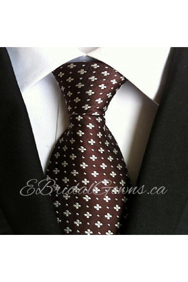 Men Wedding Cocktail Necktie At Work Coffee Flower Tie