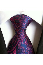 Men Wedding Cocktail Necktie At Work Blue Red Flower Tie