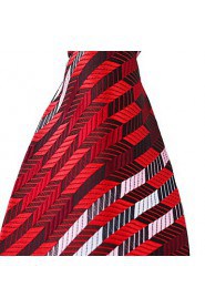 New Black Red White Leisure Silk Tie Men Jacquard Necktie