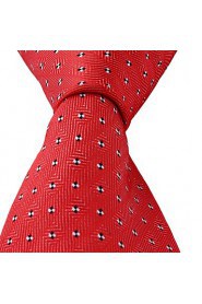 Dots Pattern Red Jacquard Men Business Suit Necktie Tie