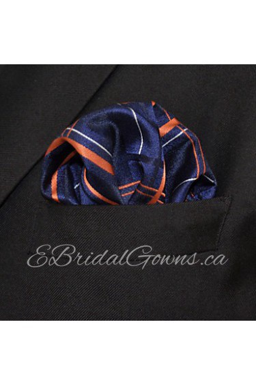 Checked Hanky Navy Blue Pocket Square Hankies Handkerchief