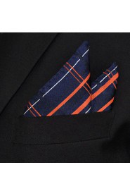 Checked Hanky Navy Blue Pocket Square Hankies Handkerchief