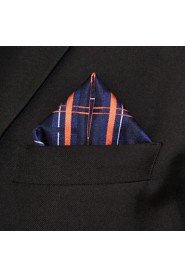 Checked Hanky Navy Blue Pocket Square Hankies Handkerchief