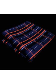 Checked Hanky Navy Blue Pocket Square Hankies Handkerchief