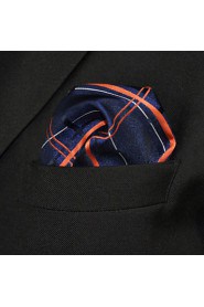 Checked Hanky Navy Blue Pocket Square Hankies Handkerchief