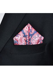 Men's Pocket Square Baby Pink Paisley 100% Silk Business