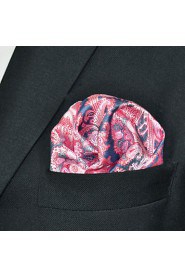 Men's Pocket Square Baby Pink Paisley 100% Silk Business