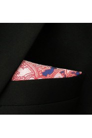 Men's Pocket Square Baby Pink Paisley 100% Silk Business