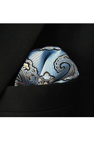 Men's Casual Floral Paisley Blue Pocket Square