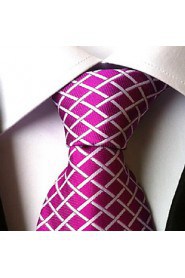 Men Wedding Cocktail Necktie At Work Rose Red White Tie