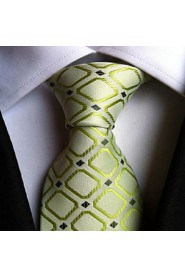 Men Wedding Cocktail Necktie At Work Green Squre Colors Tie