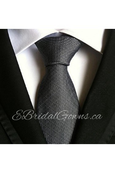 Men Wedding Cocktail Necktie At Work Black Dots