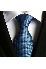 Men Wedding Cocktail Necktie At Work Blue Double Leaf