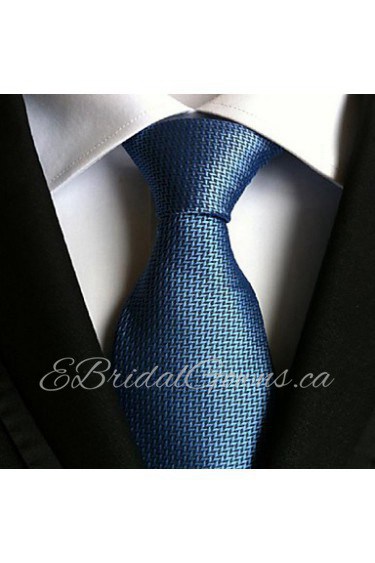 Men Wedding Cocktail Necktie At Work Blue Double Leaf