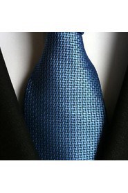 Men Wedding Cocktail Necktie At Work Blue Double Leaf