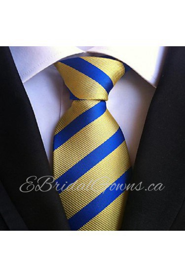 Men Wedding Cocktail Necktie At Work Yellow Blue Colors Tie