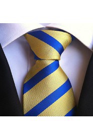 Men Wedding Cocktail Necktie At Work Yellow Blue Colors Tie