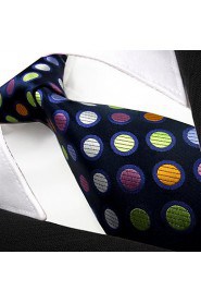 Shlax & Wing Extra Long Size Dots Blue Multicolor Mens Neckties Ties Silk