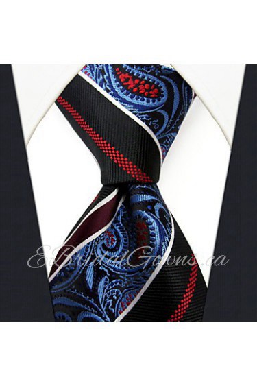 Stripes Paisley Blue Red Neckties Men Ties Wedding Extra Long Silk