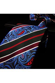 Stripes Paisley Blue Red Neckties Men Ties Wedding Extra Long Silk