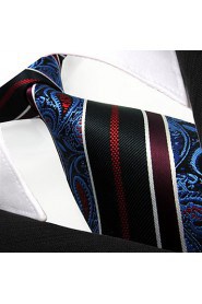 Stripes Paisley Blue Red Neckties Men Ties Wedding Extra Long Silk