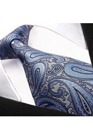 Shlax & Wing Neckties Men's Ties Blue Azure Paisley Accessories 100% Silk