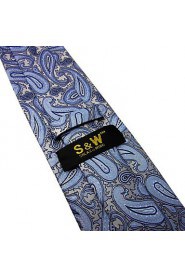 Shlax & Wing Neckties Men's Ties Blue Azure Paisley Accessories 100% Silk