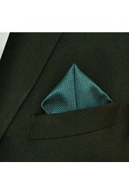 Men's Pocket Square Green Solid 100% Silk Wedding Business