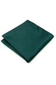 Men's Pocket Square Green Solid 100% Silk Wedding Business