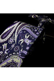 Shlax & Wing Neckties Ties Navy Blue Purple Paisley Handmade Silk