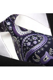 Shlax & Wing Neckties Ties Navy Blue Purple Paisley Handmade Silk