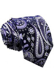 Shlax & Wing Neckties Ties Navy Blue Purple Paisley Handmade Silk