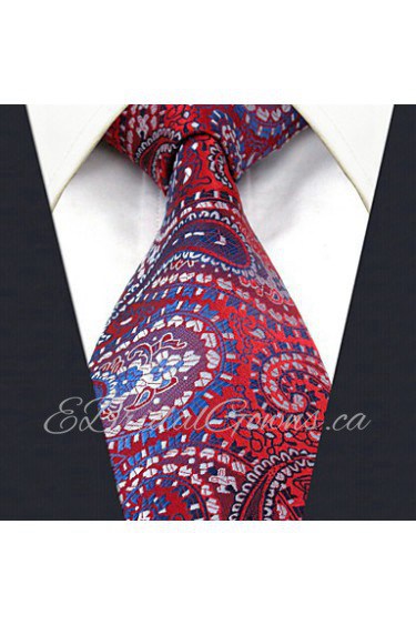 Men's Tie Fuchsia Paisley Fashion 100% Silk Business