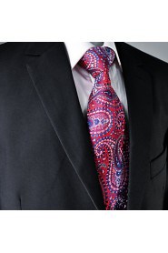 Men's Tie Fuchsia Paisley Fashion 100% Silk Business