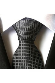 Men Wedding Cocktail Necktie At Work Gray White Tie