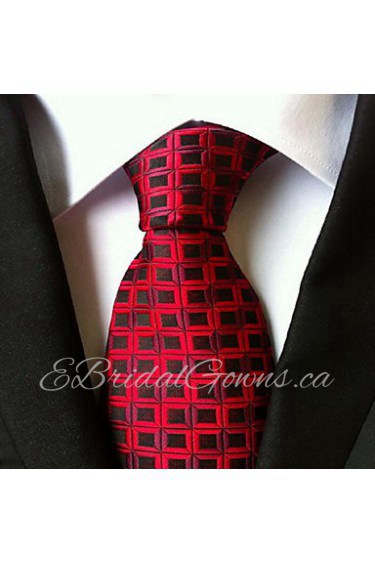 Men Wedding Cocktail Necktie At Work Red Black Tie