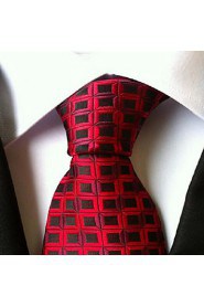 Men Wedding Cocktail Necktie At Work Red Black Tie