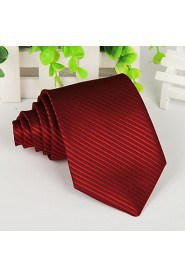 Men Red Twill Tie Polyester Silk Leisure Arrow Necktie