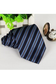 Purple Blue Black Striped Men Arrow Jacquard Necktie Tie