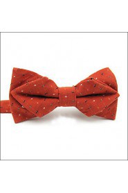 Men's Orange Red Multicolor Dots Bow Tie Pre-tied Dress Wedding Blend Ajustable SilkBlend Wedding