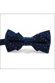 Men's Navy Multicolor Dots Pre-tied Ajustable SilkBlend Wedding Dress SilkBlend Bow Tie